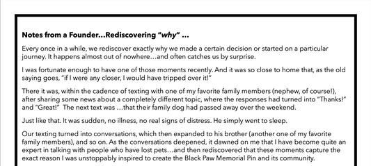 Notes from a Founder…Rediscovering “why” …